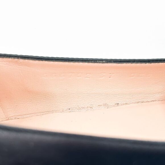 Gucci Horsebit Loafers Black Leather Flats Square Toe Size 37, 7 - Picture 12 of 13